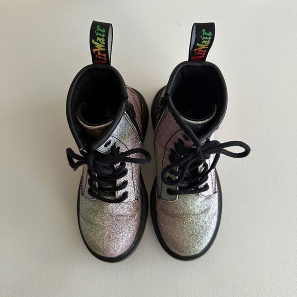 Dr. Martens Junior 1460 Rainbow Glitter Lace Up Boots - Picture 7 of 13